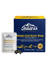 Shilaras Pure Himalayan Shilajit Gold Resin Snaps/ Cards with Super Herbs for both Men & Women | Pack of 30 Snaps | 400mg Pure Shilajit | 24K Gold | 2x Strength & Stamina | 100% Ayurvedic | 75%+ Fulvic Acid | 85+Trace Minerals