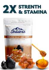 Shilaras Pure Himalayan Shilajit Honey Snaps with Caramel for both Men & Women | 7 Sachets | 600mg Pure Shilajit per Sachet/Snap | Boost Strength, Stamina and Energy | 100% Ayurvedic