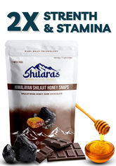Shilaras Pure Himalayan Shilajit Honey Snaps with Dark Chocolate for both Men & Women | 7 Sachets | 600mg Pure Shilajit per Sachet/Snap | Boost Strength, Stamina and Energy | 100% Ayurvedic
