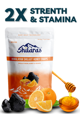 Shilaras Pure Himalayan Shilajit Honey Snaps with Orange for both Men & Women | 7 Sachets | 600mg Pure Shilajit per Sachet/Snap | Boost Strength, Stamina and Energy | 100% Ayurvedic