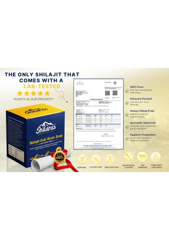 Shilaras Pure Himalayan Shilajit Gold Resin Snaps/ Cards with Super Herbs for both Men & Women | Pack of 30 Snaps | 400mg Pure Shilajit | 24K Gold | 2x Strength & Stamina | 100% Ayurvedic | 75%+ Fulvic Acid | 85+Trace Minerals